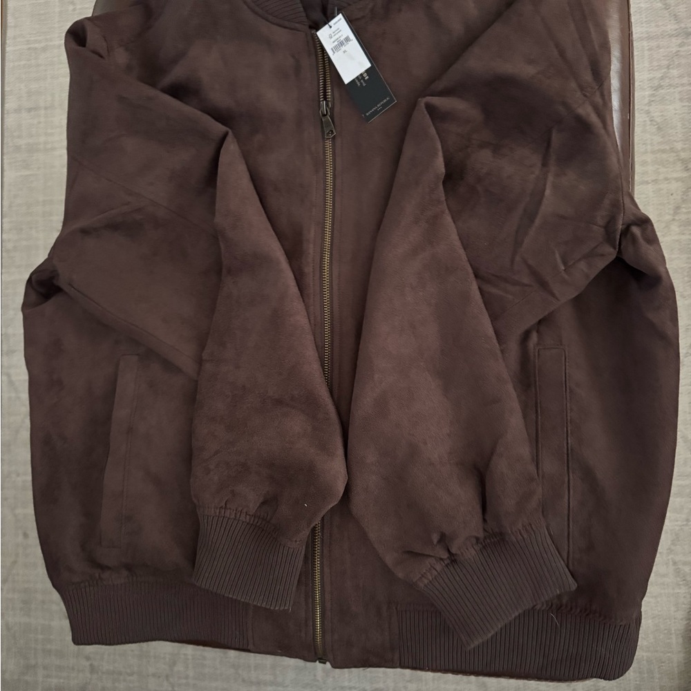 Banana Republic Chocolate Suede Bomber Jacket - Picture 2 of 2